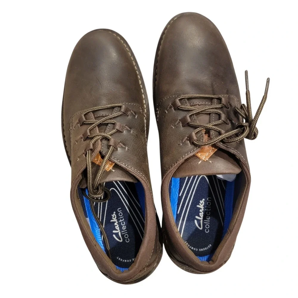 CLARKS Men's Eastford Low Shoes Oxford Dark Brown Size 13‎